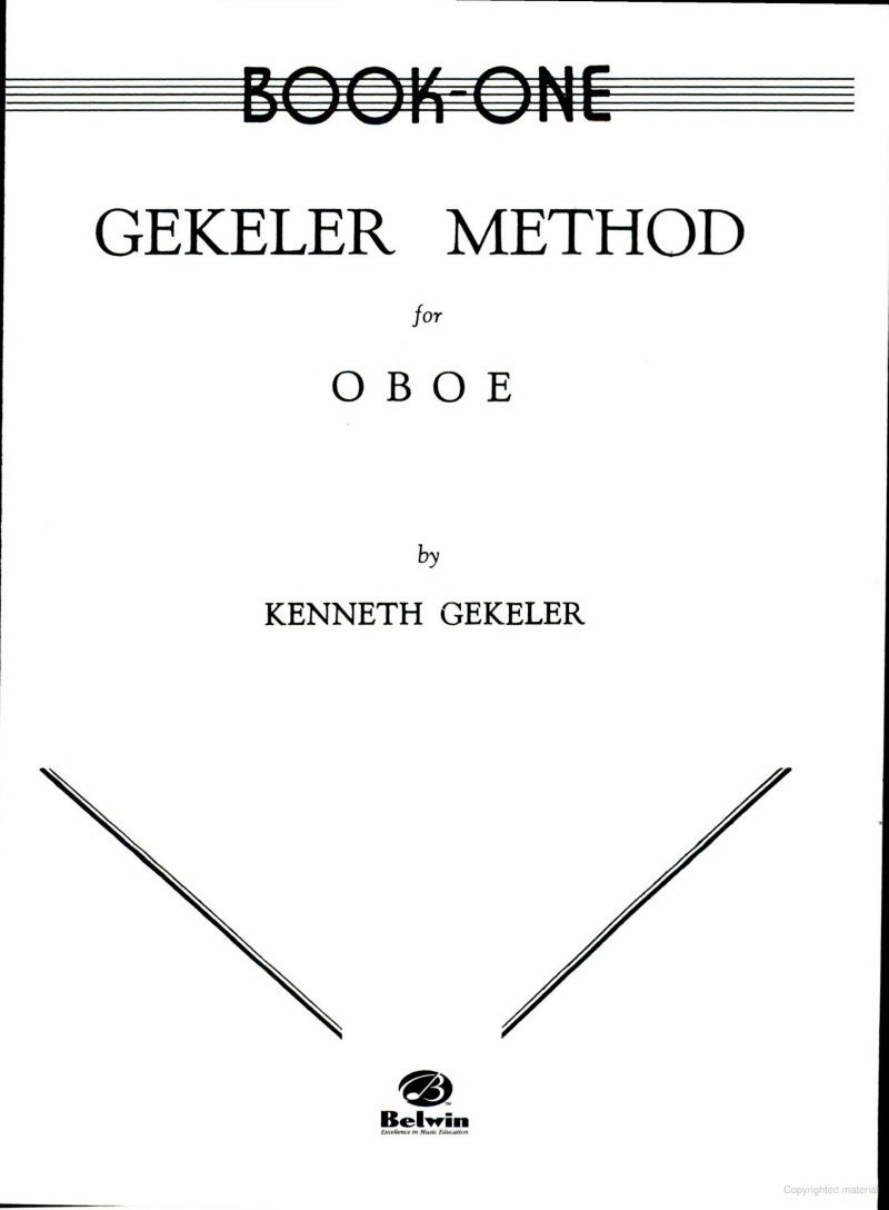 Gekeler Method for Oboe, Book One